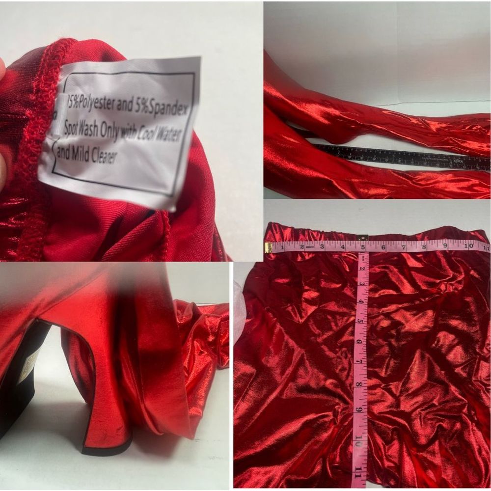Jeffrey Campbell BNIB XS-S PANTALONES 6M platform Metallic Red Very small waist - Picture 12 of 16
